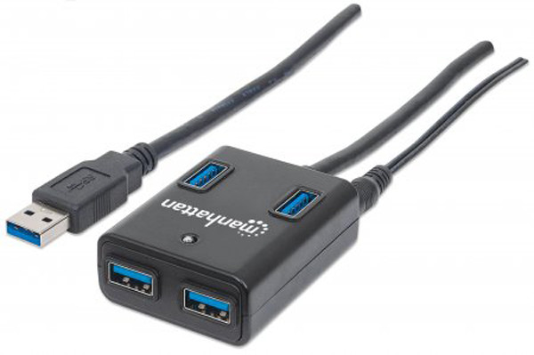 MANHATTAN SuperSpeed USB 3.0 Hub 4 Ports, AC/Bus Power