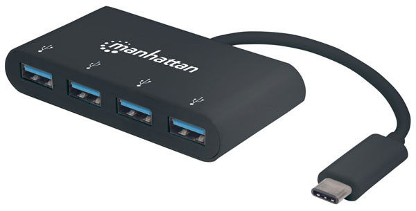 MANHATTAN SuperSpeed USB 3.0 Hub 4 Ports with AC/Bus Power