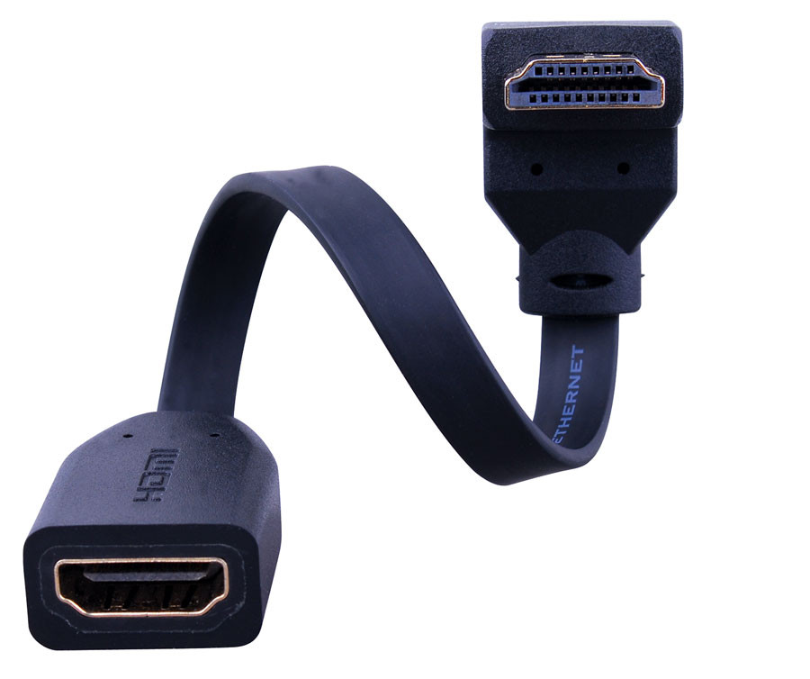 VANCO HDMI Extension 6in Flex R/A Flat Bottom