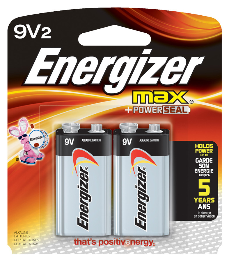 ENERGIZER Alkaline Max 9v Battery 2pk