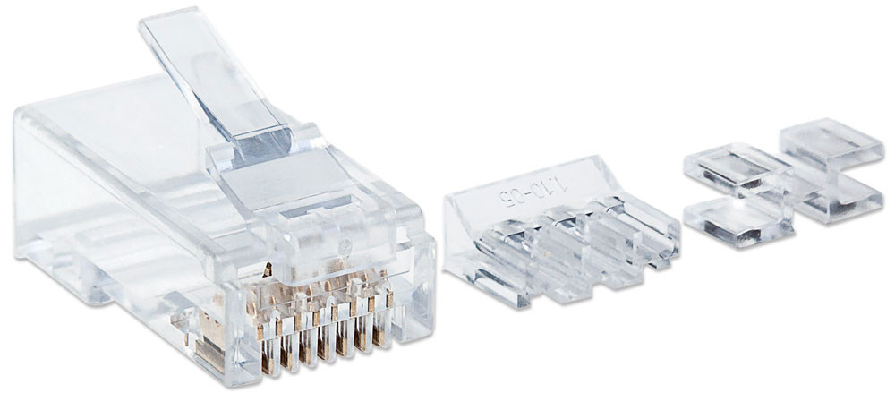 INTELLINET 80-Pack Cat6 RJ45 Modular Plugs for solid