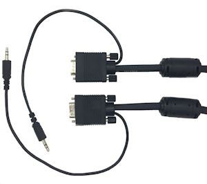 SR SVGA Cable HD15 w/3.5mm Stereo Plug 25ft