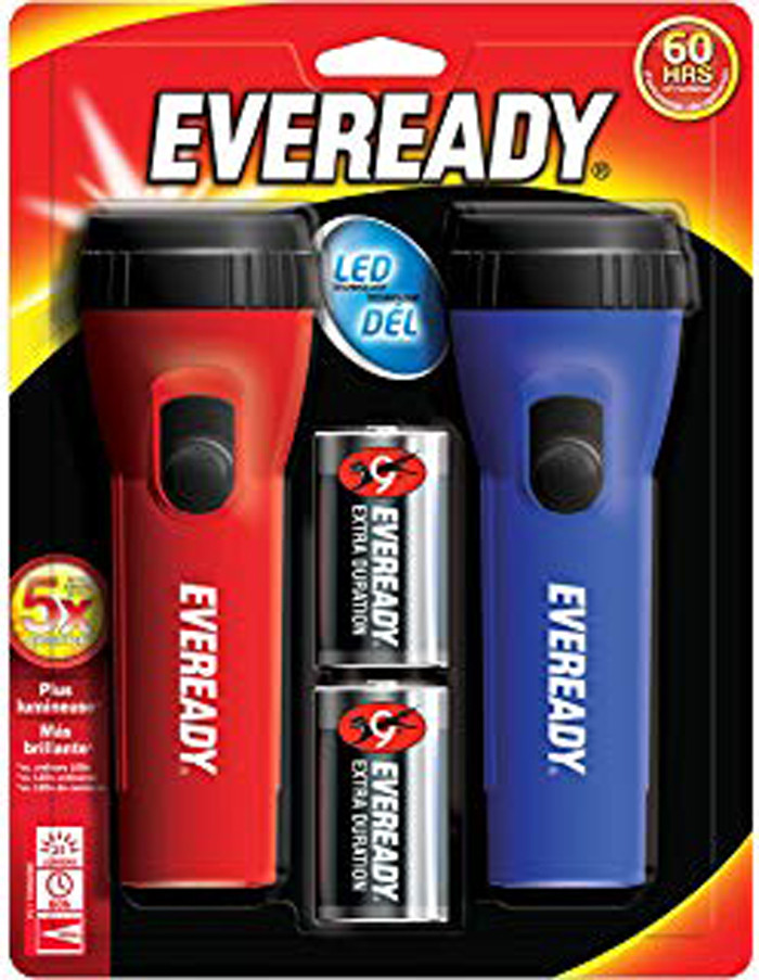 EVEREADY 1D LED Flashlight 2-pack