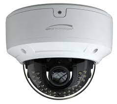 SPECO 4MP H.265 AI IP Dome Camera, IR, 2.8-12mm motorized lens, Included Junc Box, White Housing, ND
