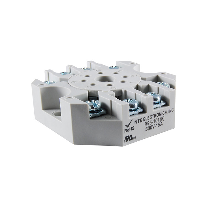 NTE 8-Pin Octal Relay Socket Panel/Surface Mount