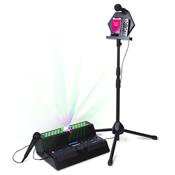 AUDIOVOX MAIN STAGE All-in-One Party System + Wireless Speaker with Bluetooth, Stand, Two Microphone