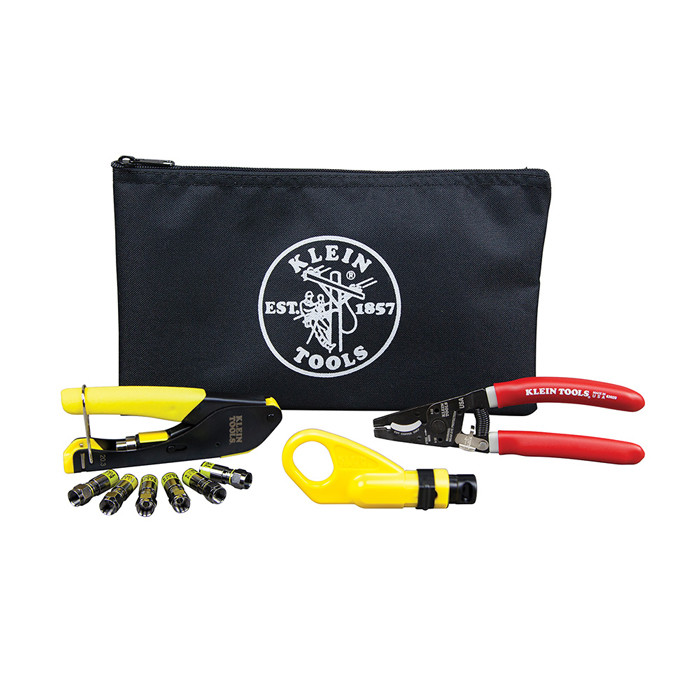 KLEIN Coax Cable Installation Kit with Zipper Pouch