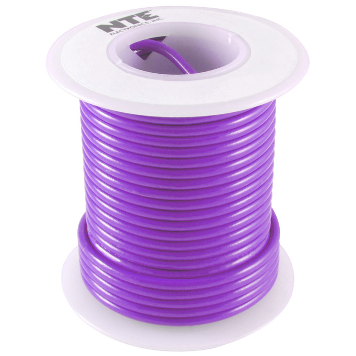 NTE Hook-up Wire 18 AWG Stranded 100ft Violet