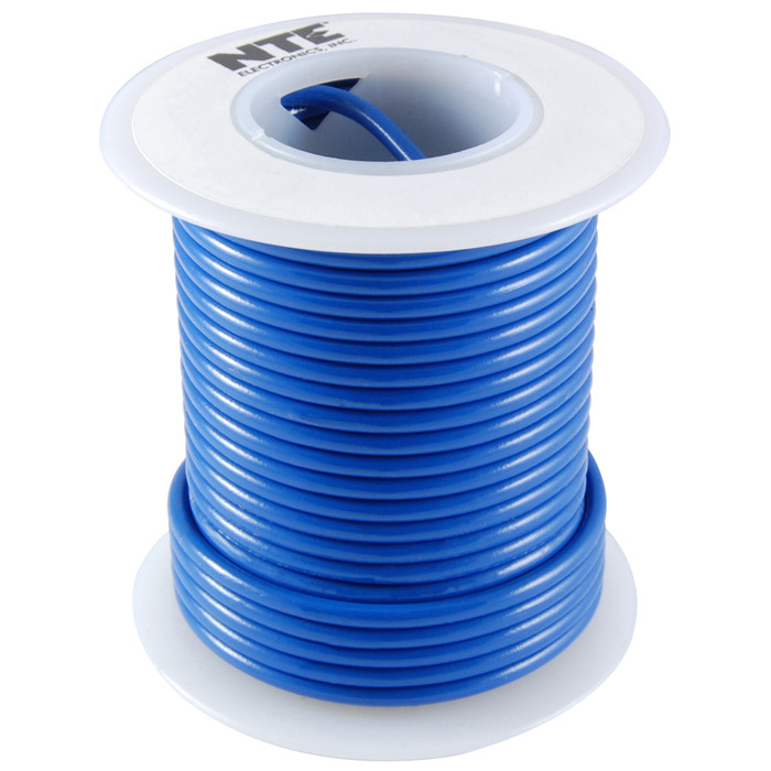 NTE Hook-up Wire 20 AWG Stranded 100ft Blue