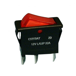PHILMORE SPST On-Off Snap-in Rocker Switch Lighted 12V Red