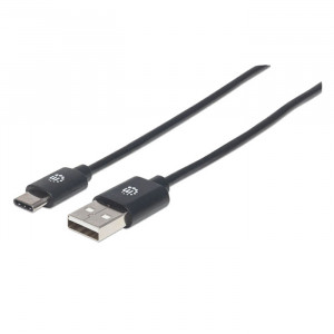 MANHATTAN Hi-Speed USB C Male to USB A Male Cable 10ft
