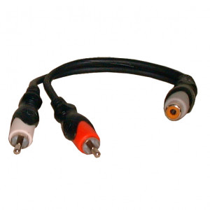 PHILMORE RCA Female to 2 RCA Male 'Y' Cable 6"