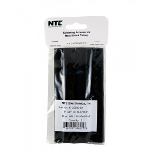 NTE Dual Wall Adhesive Heat Shrink 1" Black 3pk