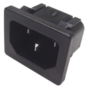 CALRAD Chassis Mount IEC Male Socket Snap-in Mount