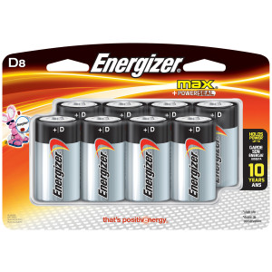 ENERGIZER Alkaline Max D Battery 8pk