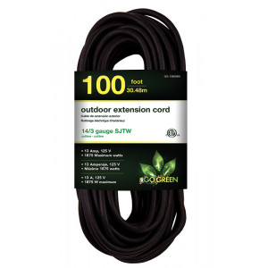 GO GREEN 14/3 100ft Heavy Duty Extension Cord