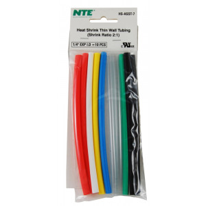 NTE Thin Wall Heat Shrink 1/4" Multi Color 10pk