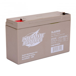 INTERSTATE Sealed Lead Acid Battery 6V 12Ah F2 .250 tabs