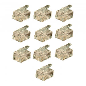 PHILMORE 6 Conductor Modular Plug for Round Cable 10 Pack