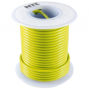 NTE Hook-up Wire 18 AWG Stranded 100ft Yelllow