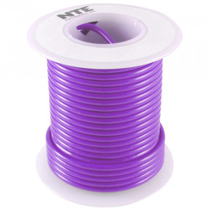 NTE Hook-up Wire 26 AWG Solid 25ft Violet