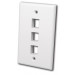 VANCO Quickport Wall Plate 3-Port White